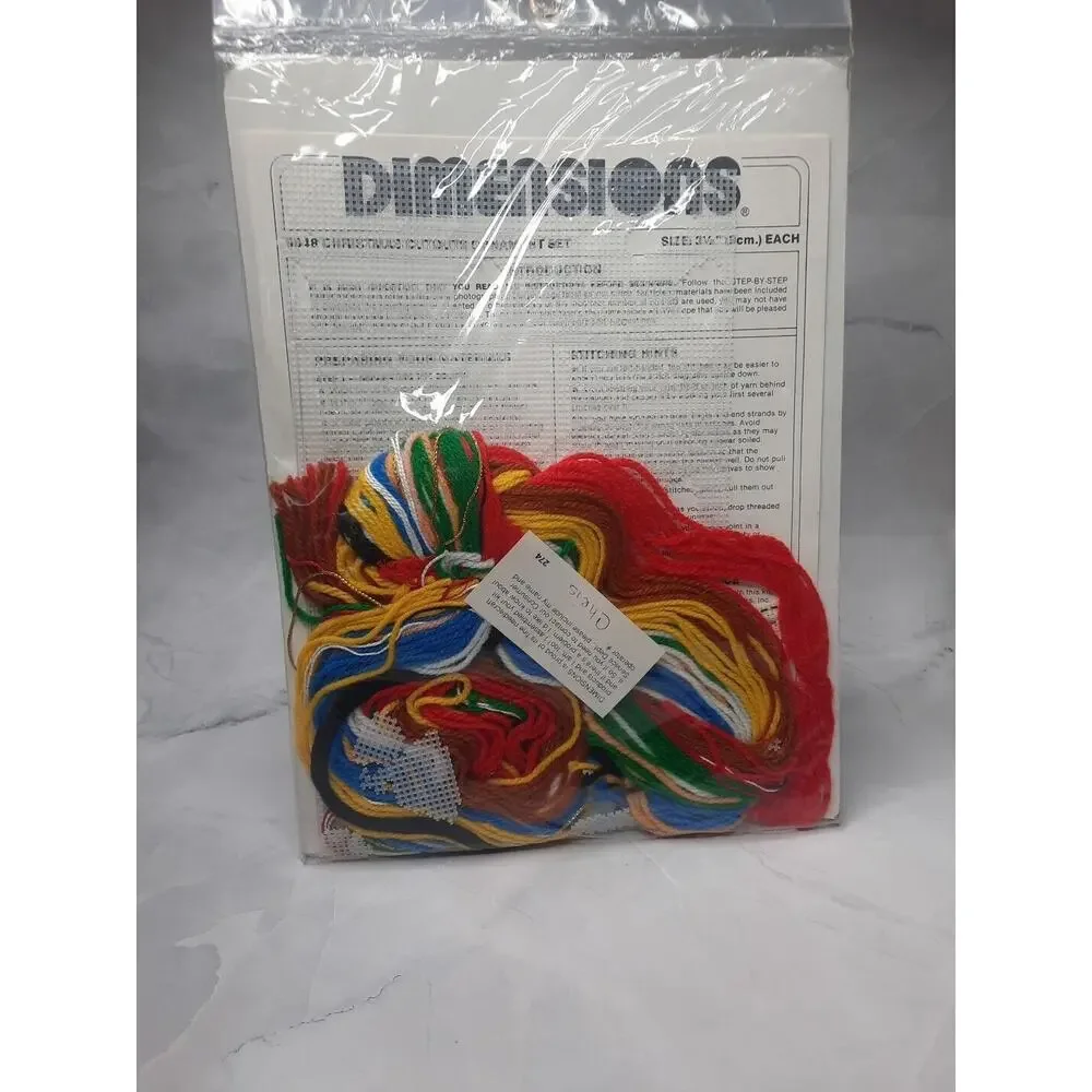Vintage Dimensions Plastic Canvas Christmas Cutout Ornament Set 9048